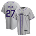 MATTH C.Rockies #27 Jordan Beck Player Gray Game Home Stitched Jerseys