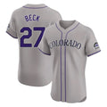 MATTH C.Rockies #27 Jordan Beck Player Gray Limited Elite Home Stitched Jerseys