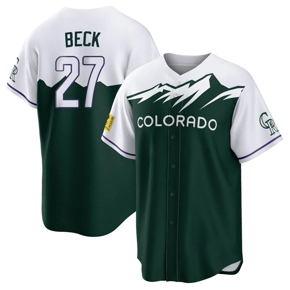 MATTH C.Rockies #27 Jordan Beck Player Green City Connect Home Game Stitched Jerseys