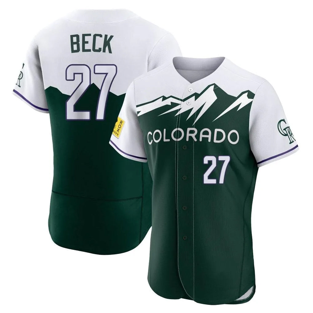 MATTH C.Rockies #27 Jordan Beck Player Green City Connect Limited Elite Home Stitched Jerseys