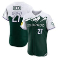 MATTH C.Rockies #27 Jordan Beck Player Green City Connect Limited Elite Home Stitched Jerseys