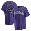 MATTH C.Rockies #27 Jordan Beck Player Purple Game Home Stitched Jerseys