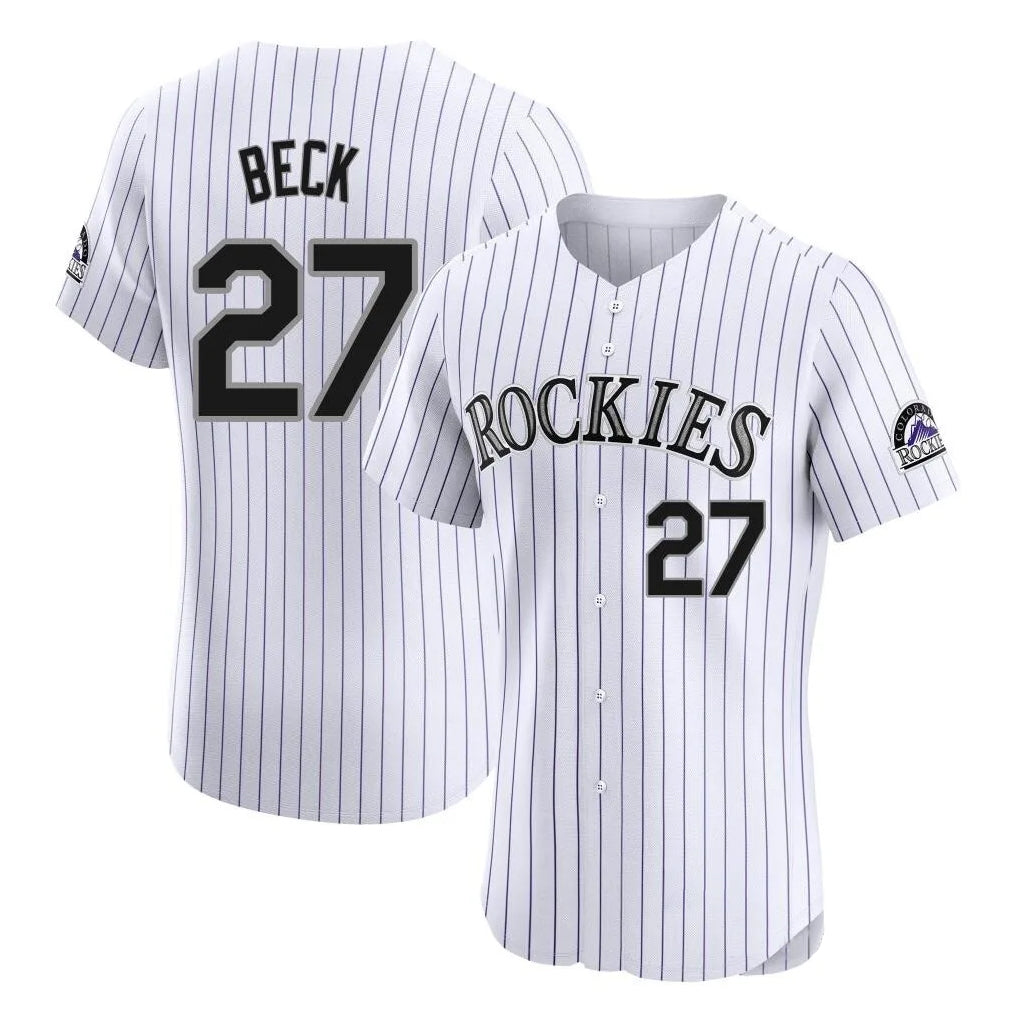 MATTH C.Rockies #27 Jordan Beck Player White Limited Elite Home Stitched Jerseys