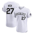MATTH C.Rockies #27 Jordan Beck Player White Limited Elite Home Stitched Jerseys