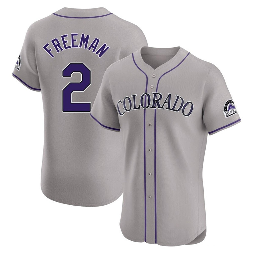 MATTH C.Rockies #2 Tyler Freeman Player Gray Limited Elite Home Stitched Jerseys