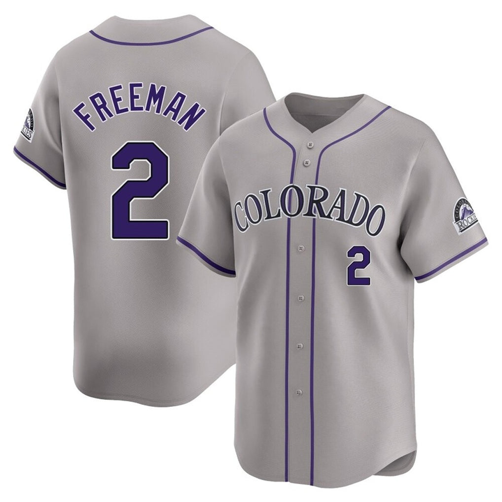 MATTH C.Rockies #2 Tyler Freeman Player Gray Limited Home Stitched Jerseys