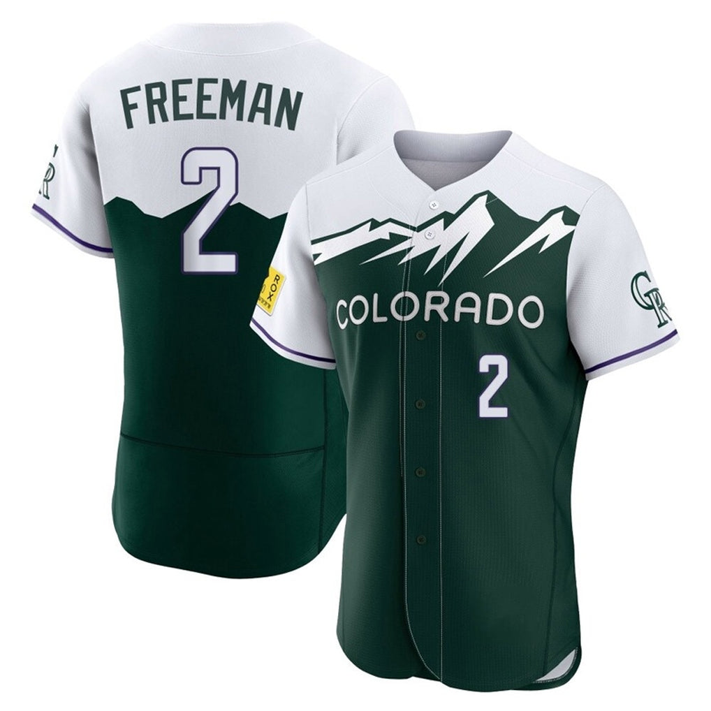 MATTH C.Rockies #2 Tyler Freeman Player Green City Connect Limited Elite Home Stitched Jerseys