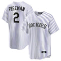 MATTH C.Rockies #2 Tyler Freeman Player White Game Home Stitched Jerseys