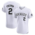 MATTH C.Rockies #2 Tyler Freeman Player White Limited Elite Home Stitched Jerseys
