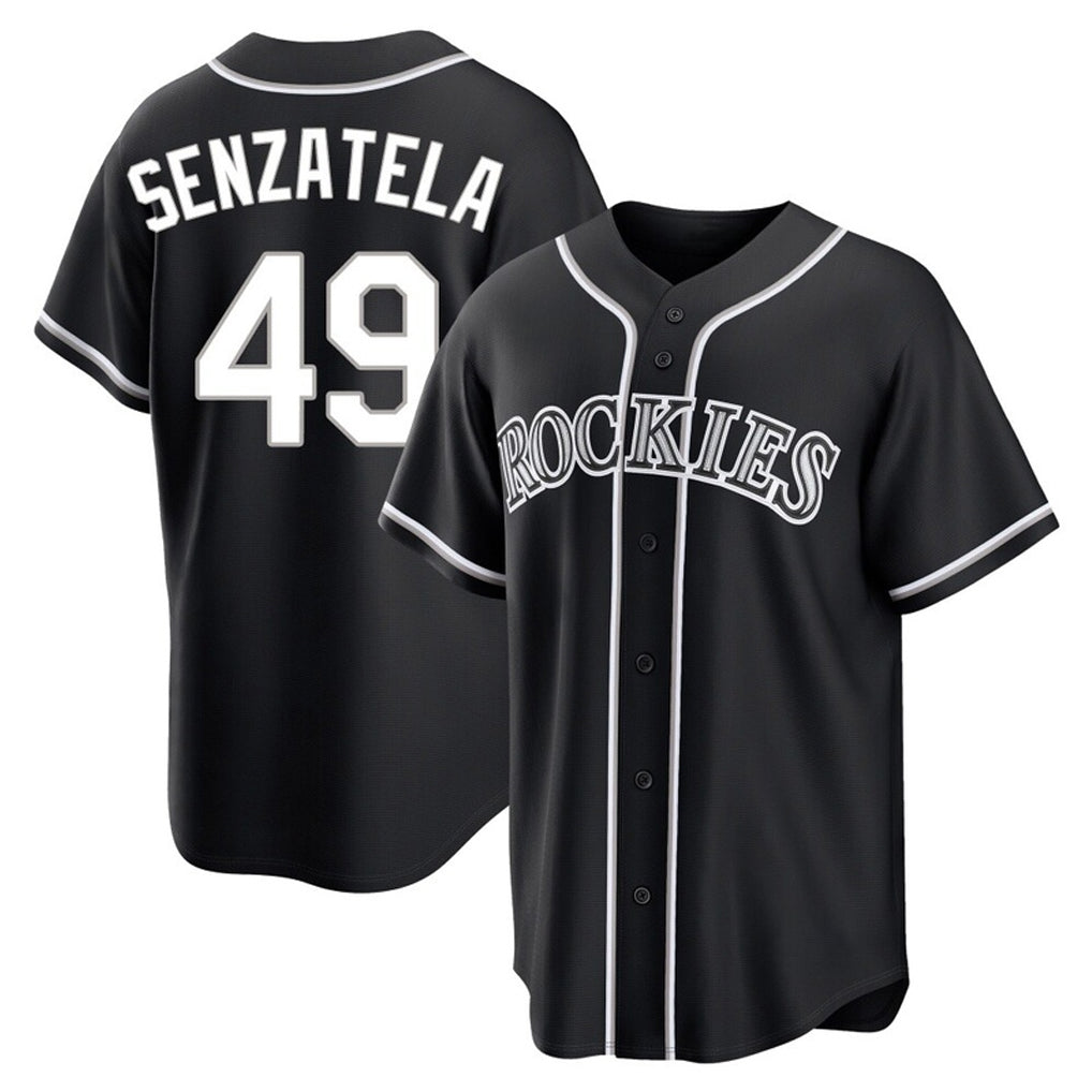 MATTH C.Rockies #49 Antonio Senzatela Player Black Fashion Out Home Game Stitched Jerseys