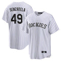 MATTH C.Rockies #49 Antonio Senzatela Player White Game Home Stitched Jerseys