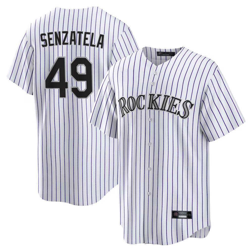 MATTH C.Rockies #49 Antonio Senzatela Player White Game Home Stitched Jerseys
