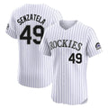MATTH C.Rockies #49 Antonio Senzatela Player White Limited Elite Home Stitched Jerseys