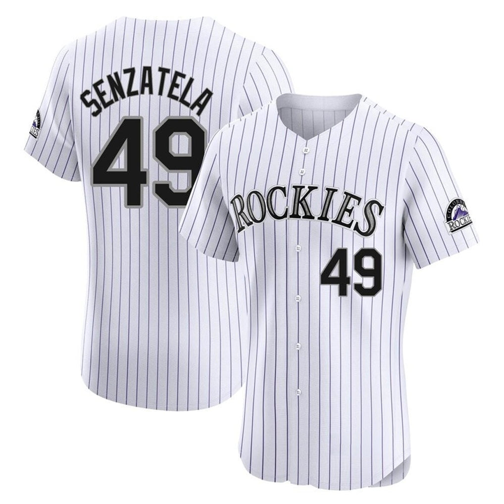 MATTH C.Rockies #49 Antonio Senzatela Player White Limited Elite Home Stitched Jerseys