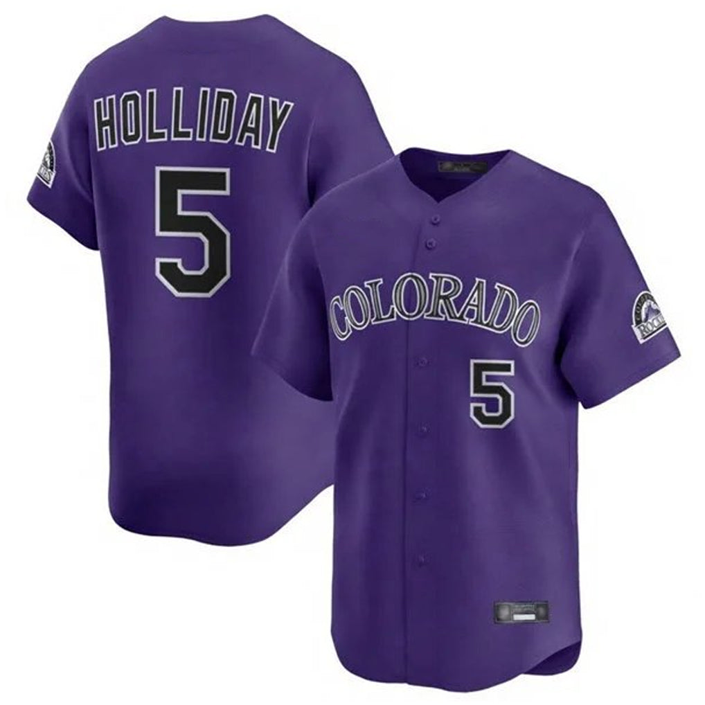 MATTH C.Rockies #5 Matt Holliday Player Purple Limited Home Stitched Jerseys