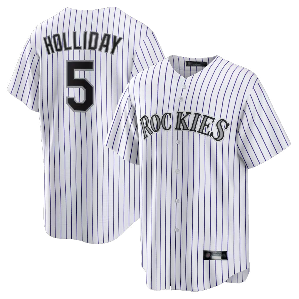 MATTH C.Rockies #5 Matt Holliday Player White Game Home Stitched Jerseys