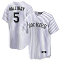 MATTH C.Rockies #5 Matt Holliday Player White Game Home Stitched Jerseys