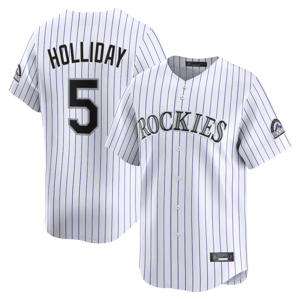 MATTH C.Rockies #5 Matt Holliday Player White Limited Home Stitched Jerseys
