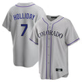 MATTH C.Rockies #7 Matt Holliday Player Gray Game Home Stitched Jerseys