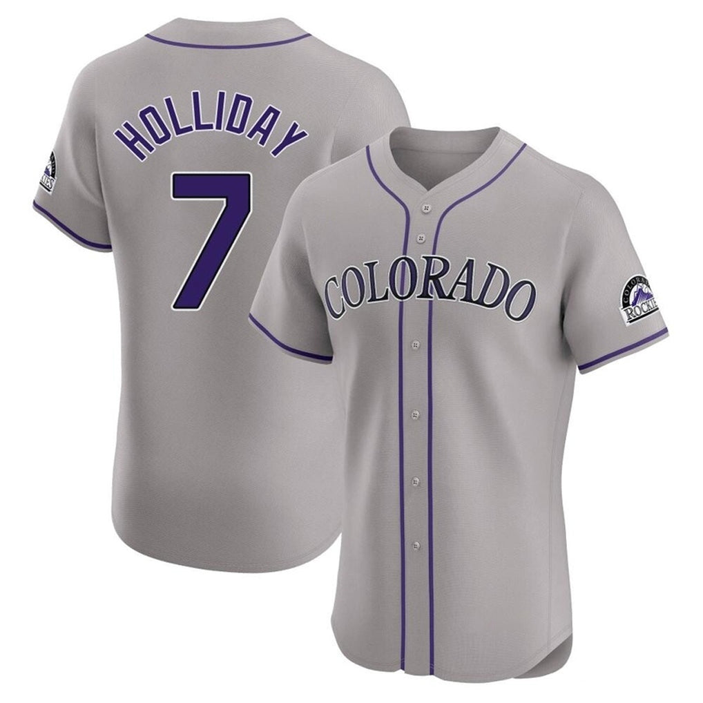 MATTH C.Rockies #7 Matt Holliday Player Gray Limited Elite Home Stitched Jerseys