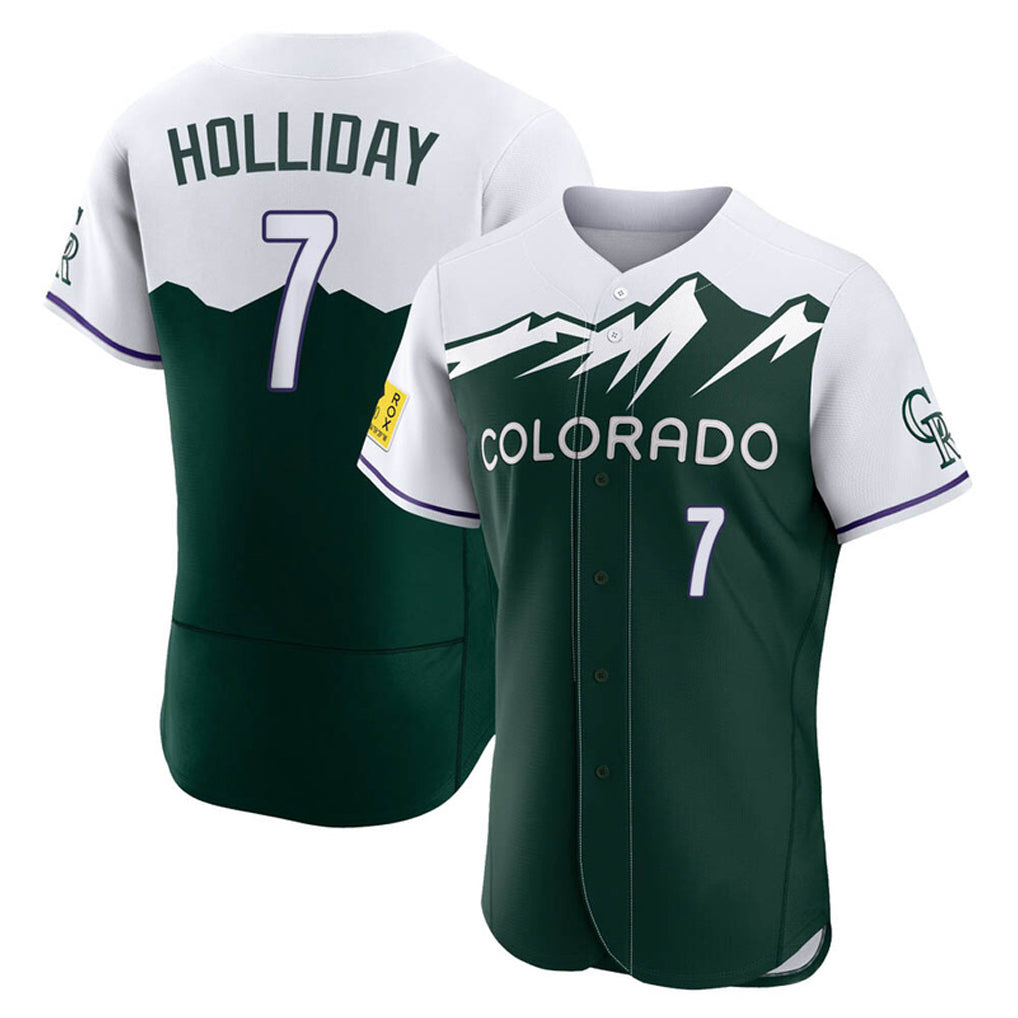 MATTH C.Rockies #7 Matt Holliday Player Green City Connect Limited Elite Home Stitched Jerseys