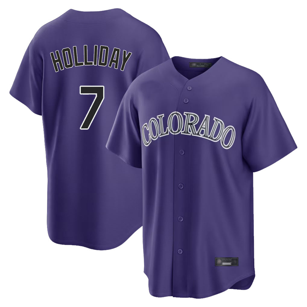 MATTH C.Rockies #7 Matt Holliday Player Purple Game Home Stitched Jerseys