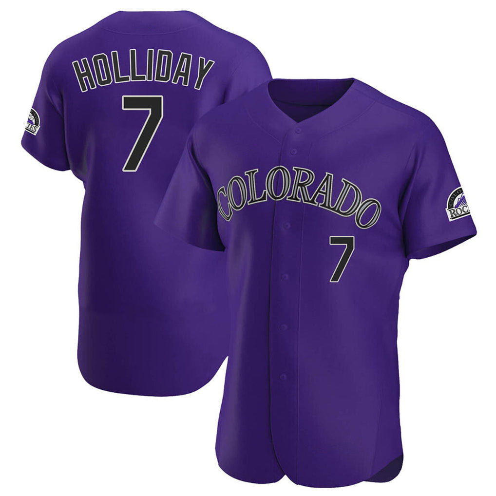 MATTH C.Rockies #7 Matt Holliday Player Purple Limited Elite Home Stitched Jerseys
