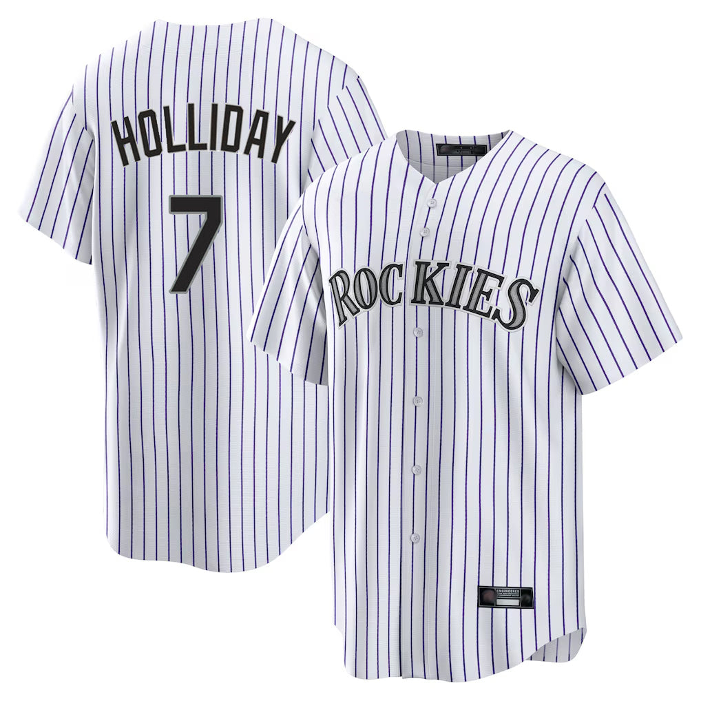 MATTH C.Rockies #7 Matt Holliday Player White Game Home Stitched Jerseys