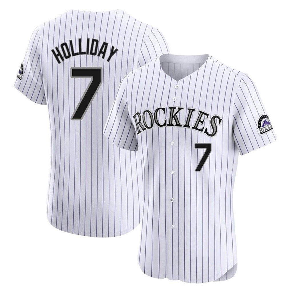 MATTH C.Rockies #7 Matt Holliday Player White Limited Elite Home Stitched Jerseys