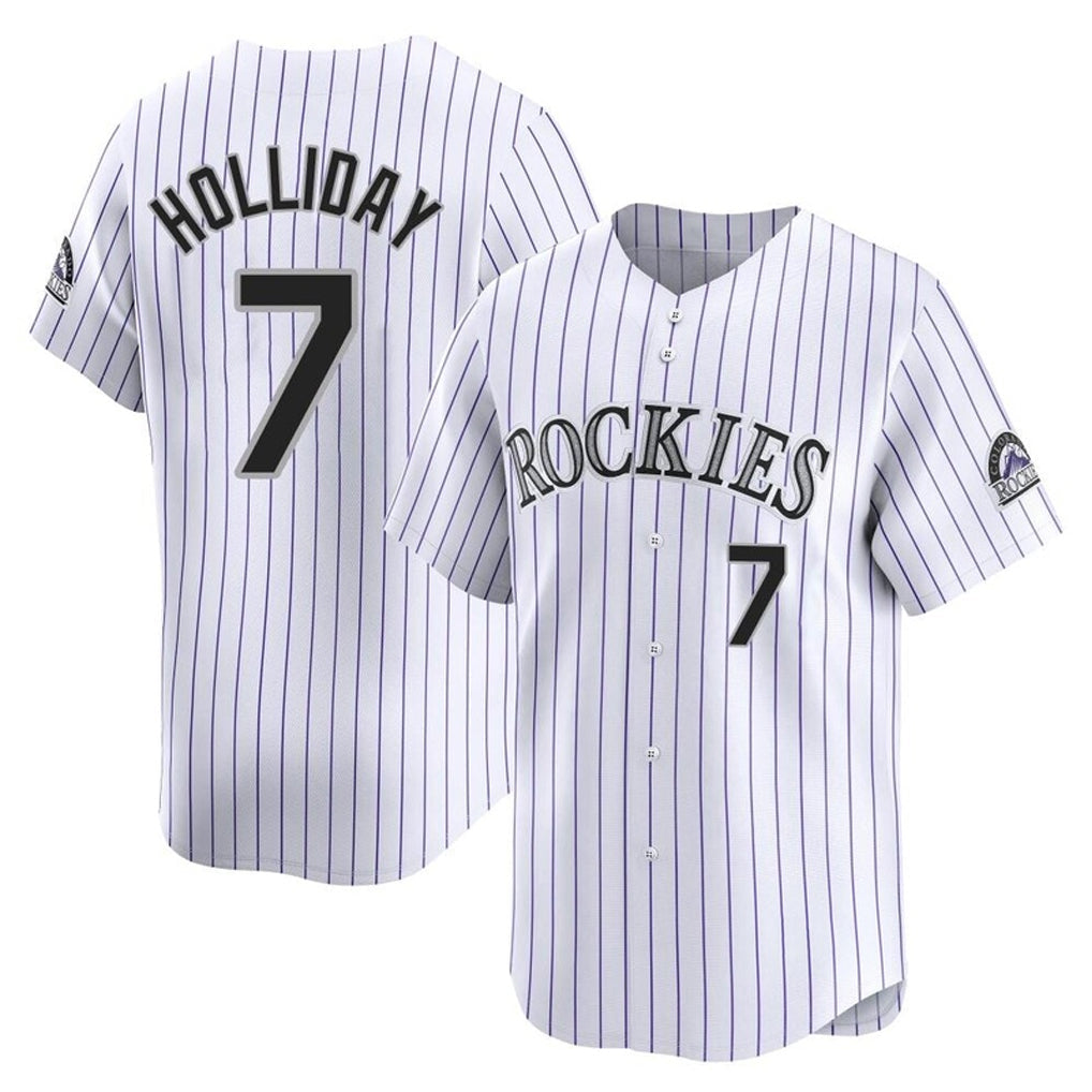MATTH C.Rockies #7 Matt Holliday Player White Limited Home Stitched Jerseys