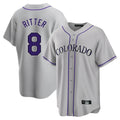 MATTH C.Rockies #8 Ryan Ritter Player Gray Game Home Stitched Jerseys