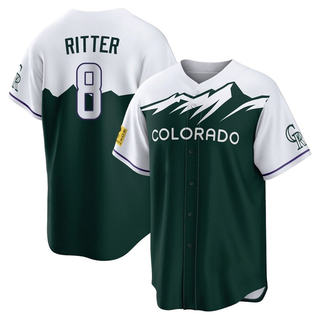 MATTH C.Rockies #8 Ryan Ritter Player Green City Connect Home Game Stitched Jerseys