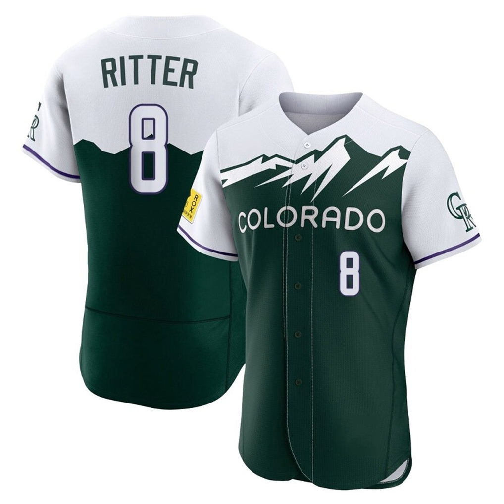 MATTH C.Rockies #8 Ryan Ritter Player Green City Connect Limited Elite Home Stitched Jerseys