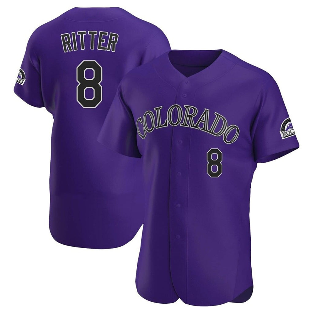 MATTH C.Rockies #8 Ryan Ritter Player Purple Limited Elite Home Stitched Jerseys