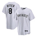 MATTH C.Rockies #8 Ryan Ritter Player White Game Home Stitched Jerseys