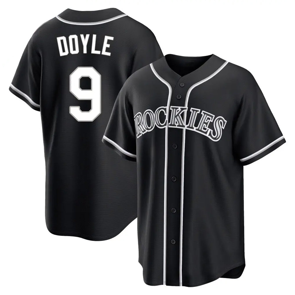 MATTH C.Rockies #9 Brenton Doyle Player Black Fashion Out Home Game Stitched Jerseys