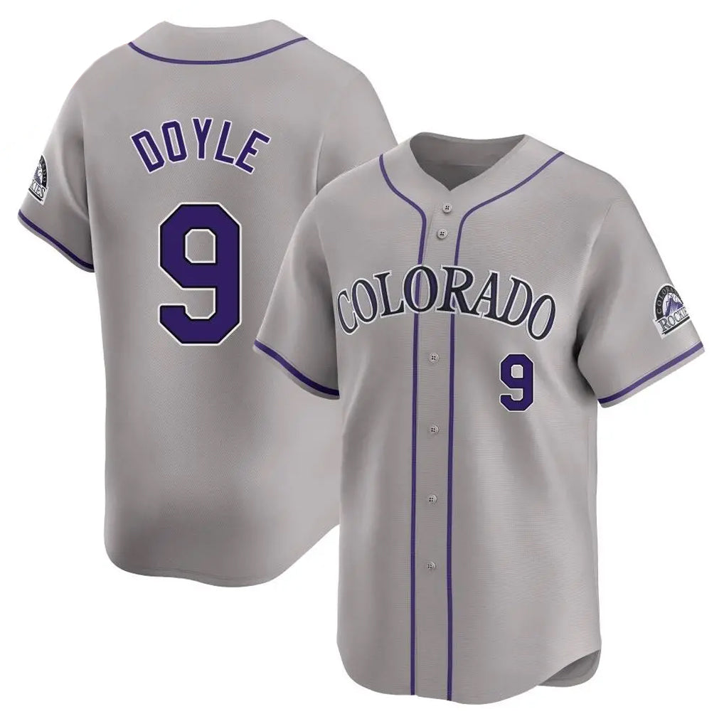 MATTH C.Rockies #9 Brenton Doyle Player Gray Limited Home Stitched Jerseys