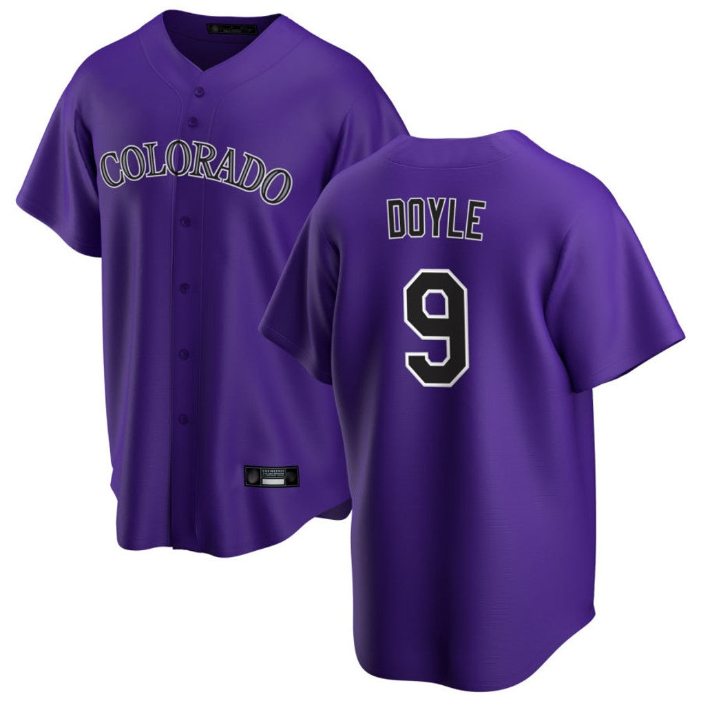 MATTH C.Rockies #9 Brenton Doyle Player Purple Game Home Stitched Jerseys