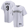 MATTH C.Rockies #9 Brenton Doyle Player White Game Home Stitched Jerseys