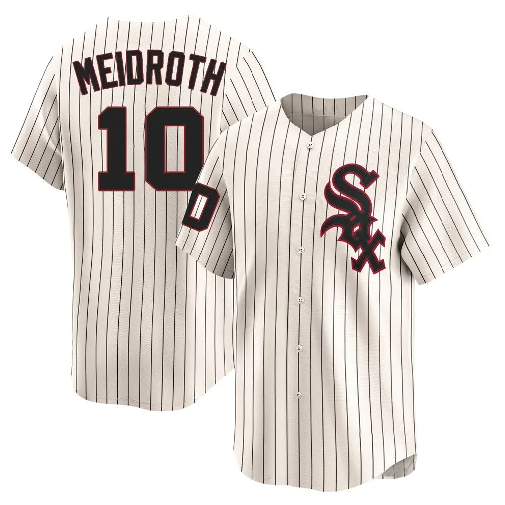 MATTH C.White Sox #10 Chase Meidroth Player Cream Cooperstown Collection Limited Home Stitched Jerseys