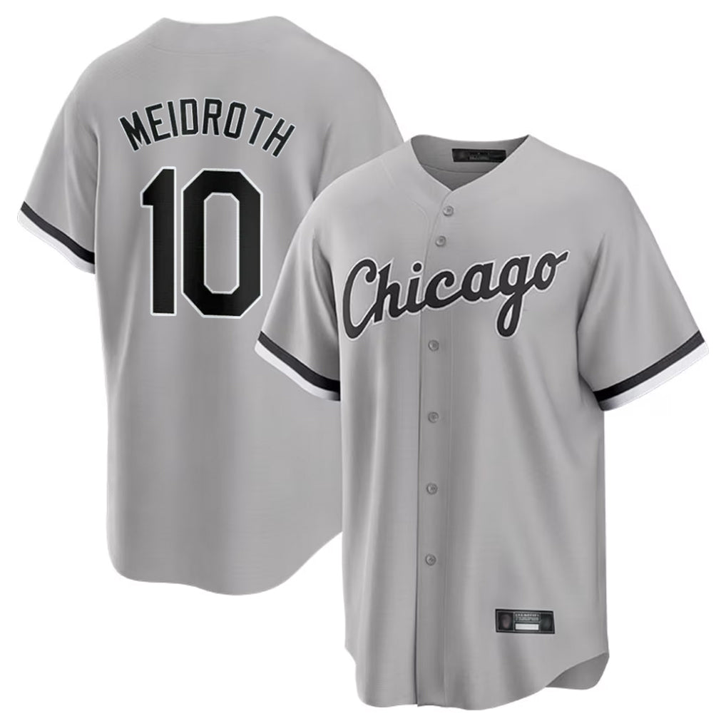 MATTH C.White Sox #10 Chase Meidroth Player Gray Road Limited Home Stitched Jerseys