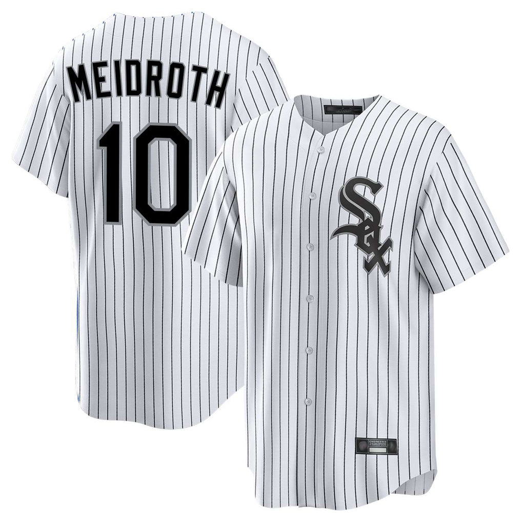 MATTH C.White Sox #10 Chase Meidroth Player White Stripe Home Game Stitched Jerseys