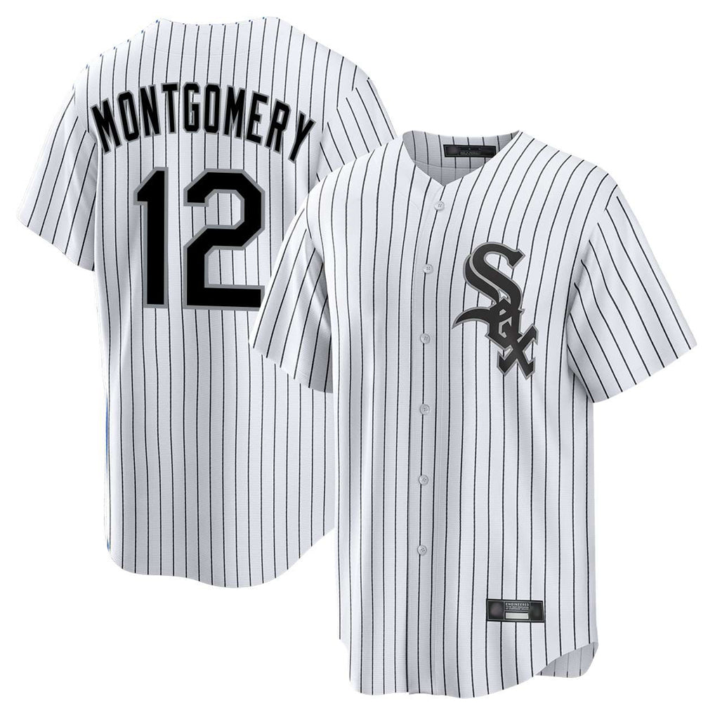 MATTH C.White Sox #12 Colson Montgomery Player White Stripe Home Game Stitched Jerseys