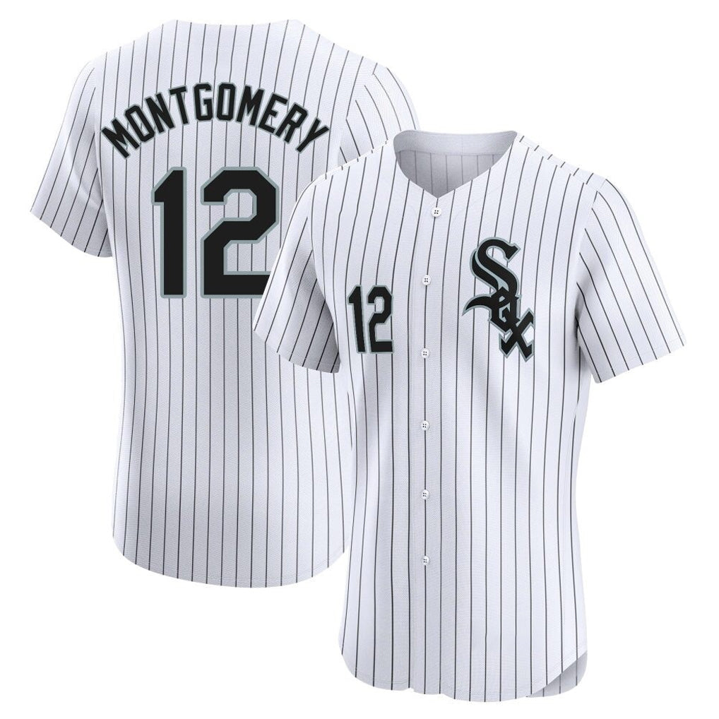 MATTH C.White Sox #12 Colson Montgomery Player White Stripe Limited Elite Home Stitched Jerseys