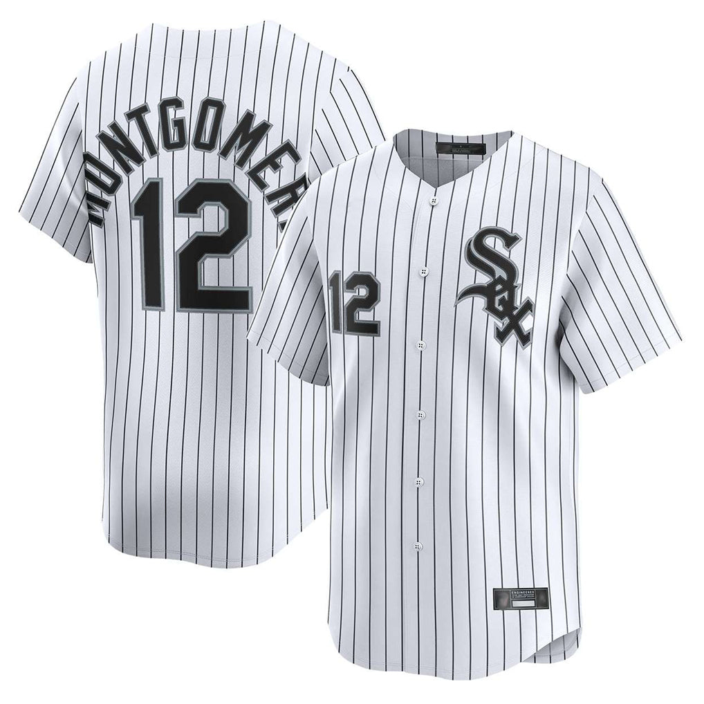 MATTH C.White Sox #12 Colson Montgomery Player White Stripe Limited Home Stitched Jerseys