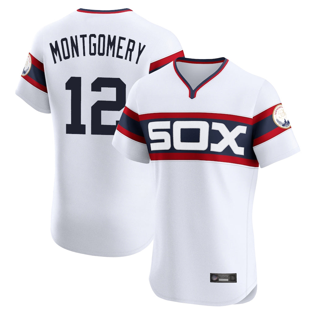 MATTH C.White Sox #12 Colson Montgomery Player White T-shirt Limited Elite Home Stitched Jerseys