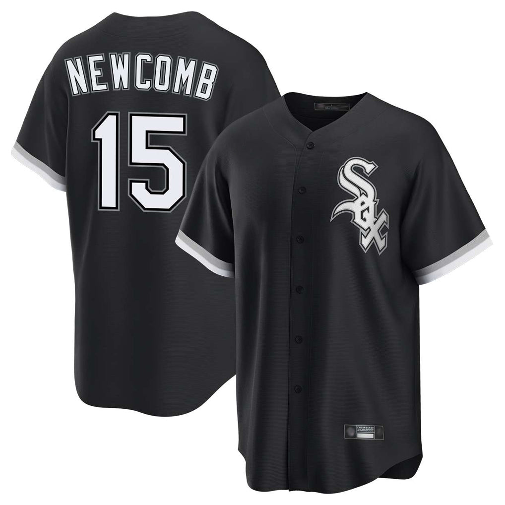 MATTH C.White Sox #15 Sean Newcomb Player Black Home Game Stitched Jerseys