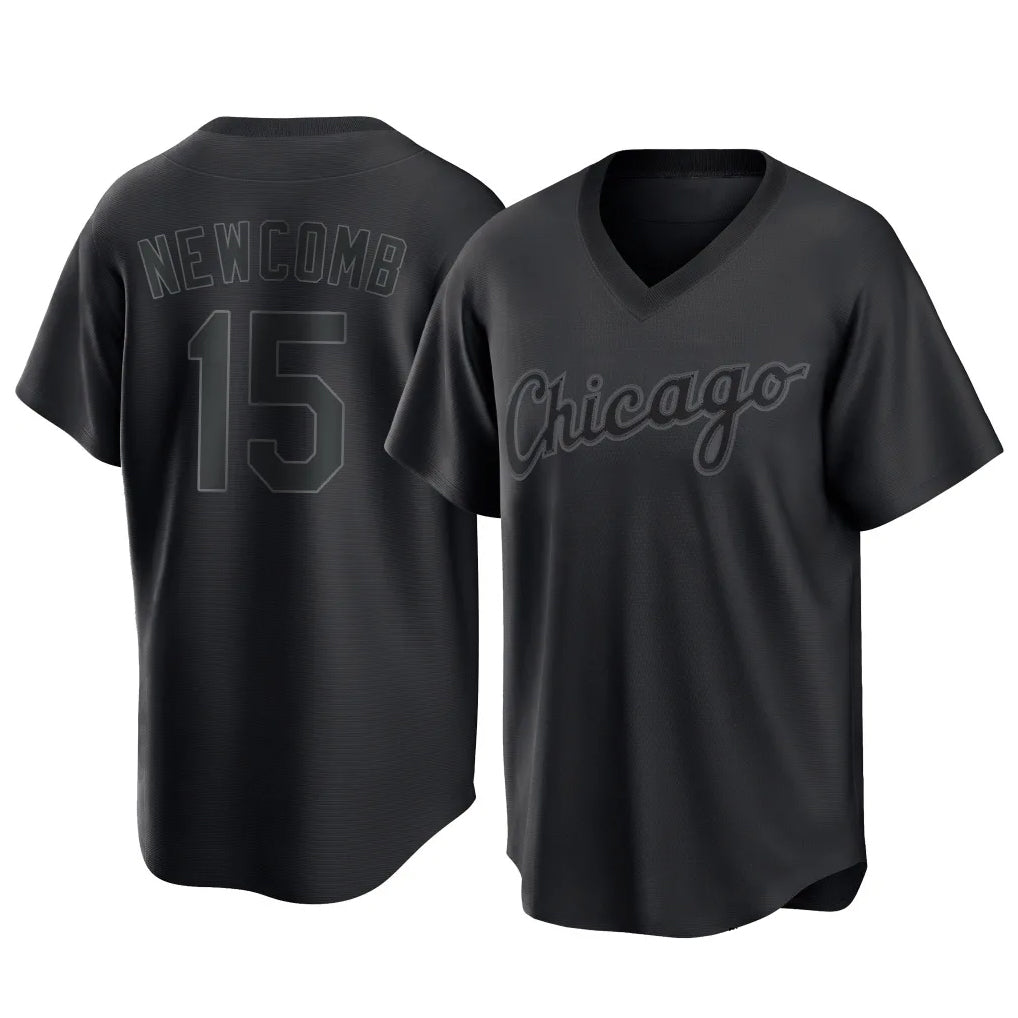 MATTH C.White Sox #15 Sean Newcomb Player Black T-shirt Home Game Stitched Jerseys