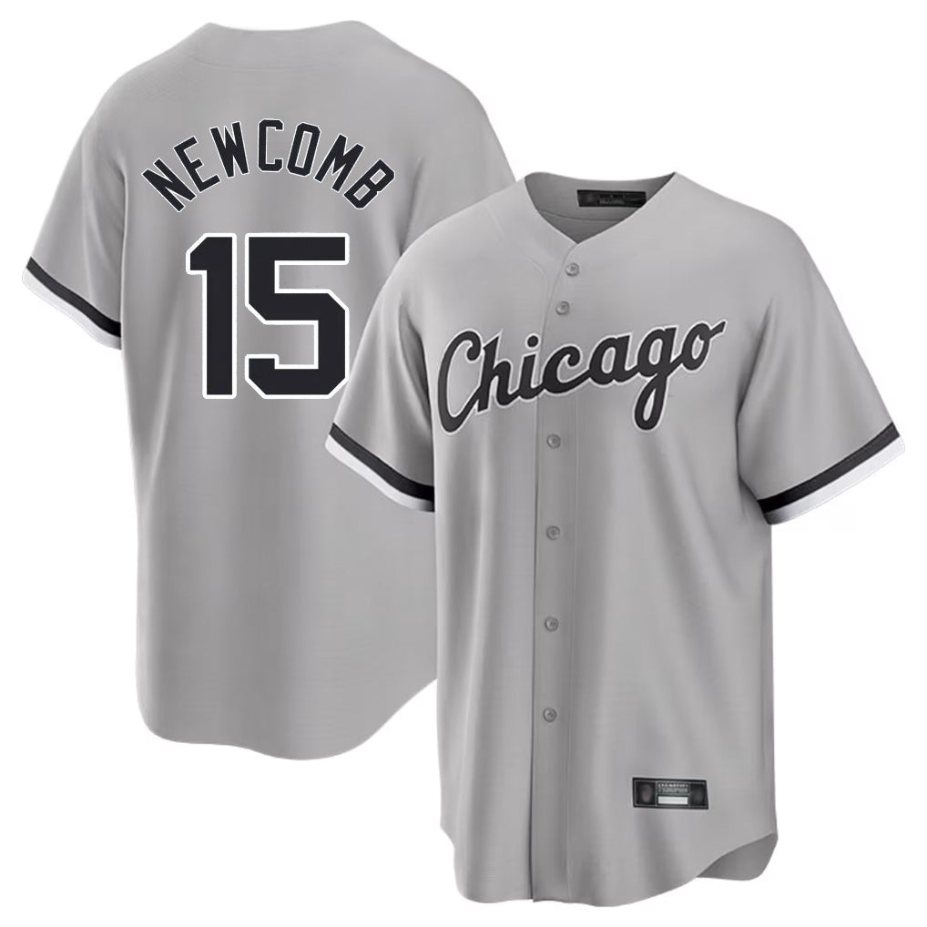 MATTH C.White Sox #15 Sean Newcomb Player Gray Home Game Stitched Jerseys