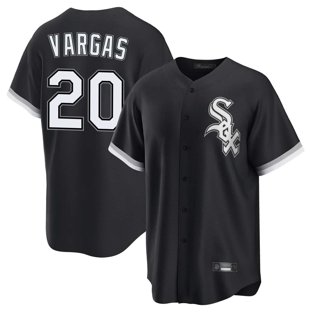 MATTH C.White Sox #20 Miguel Vargas Player Black Home Game Stitched Jerseys